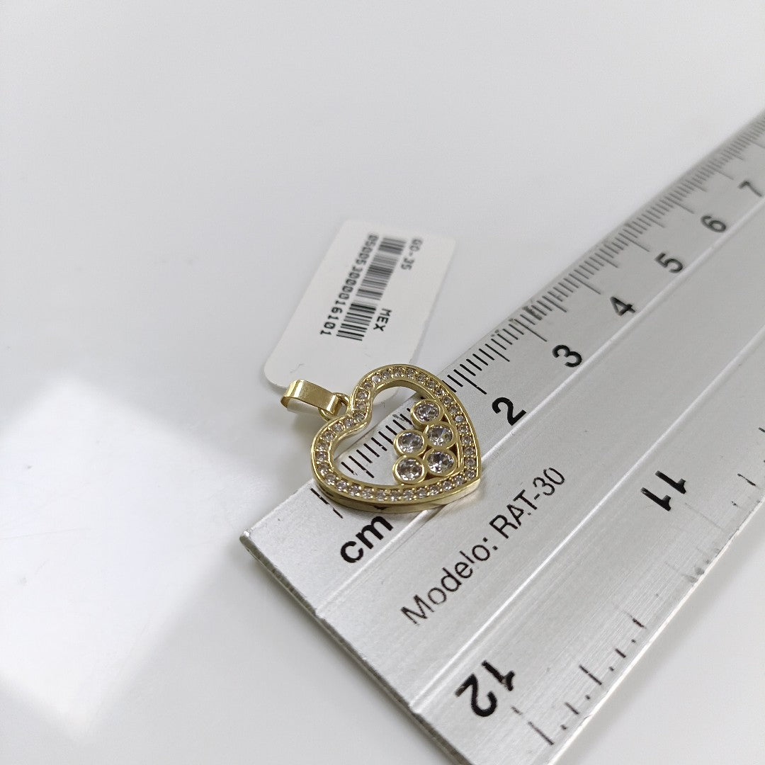 DIJE CORAZON CON CIRCONIAS 14K 1.7 GR (NUEVO)