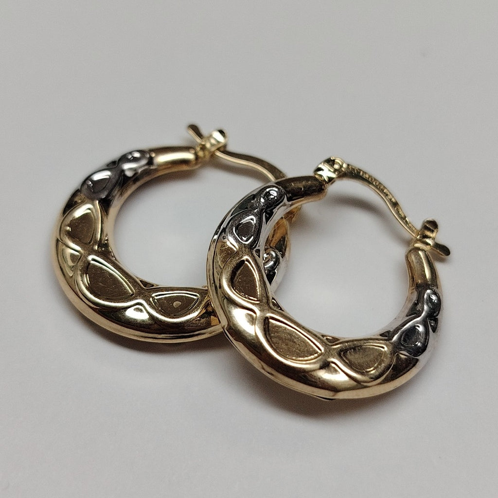ARETES ARRACADAS COMBINADAS CON INFINITO 14K 2.3 GR (NUEVO)