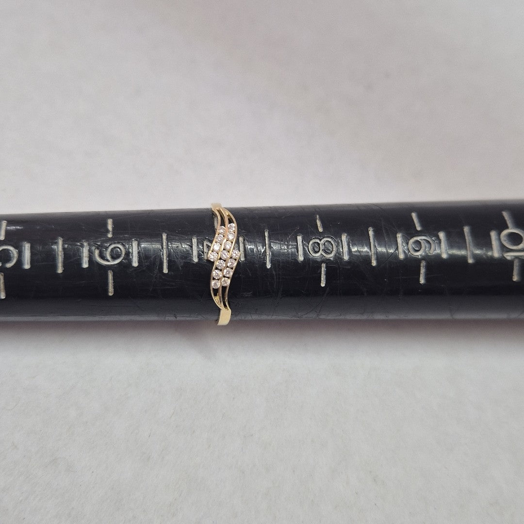 ANILLOS CON CIRCONIAS 14K TALLA 7 0.8 GR (NUEVO)