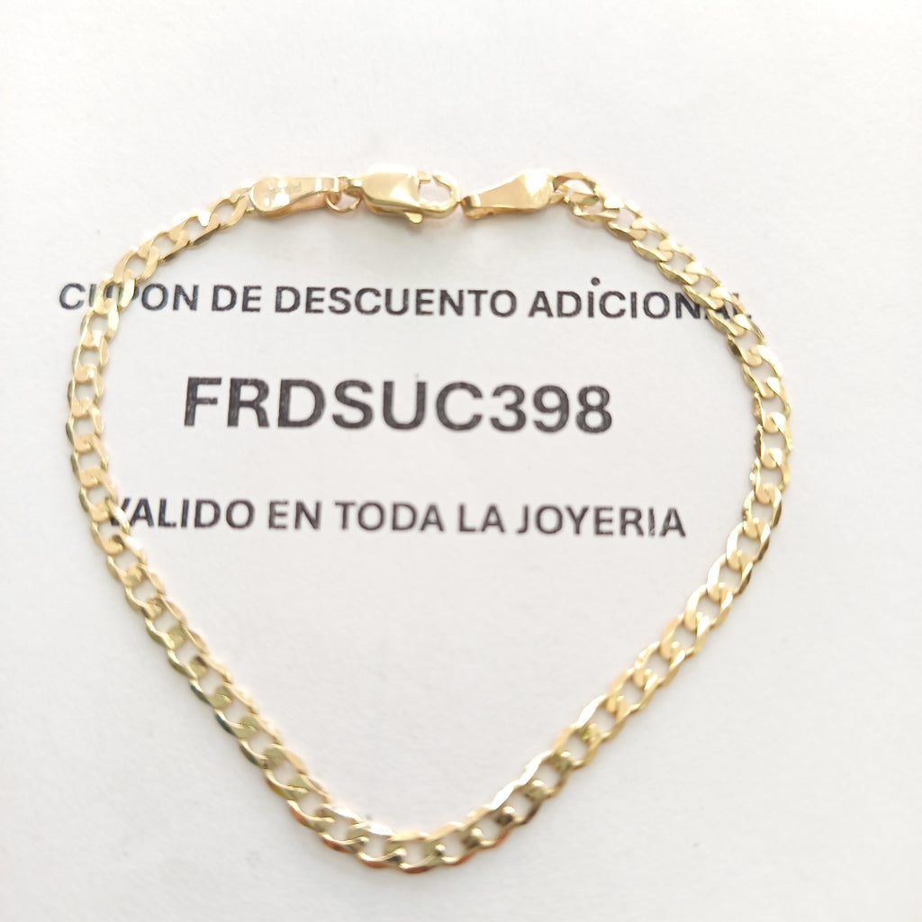 PULSERA TEJIDO BARBADA 14K 18 CM 3.2 GR (NUEVO)