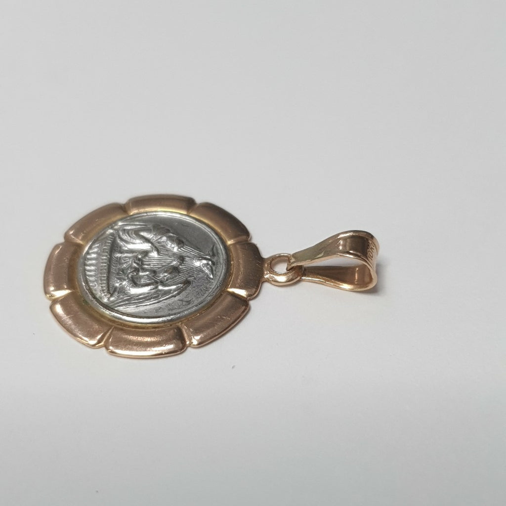 MEDALLA RELIGIOSA ORO COMBINADO 10 K 2.9 GRMS (SEMINUEVO)