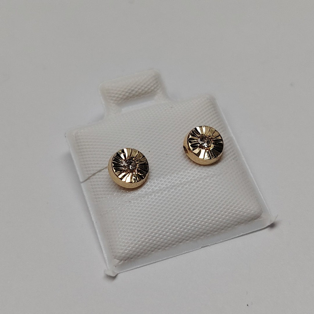 BROQUELES BROQUEL FIG BOTON C CIRCONIA 14K 0.2916 GR (NUEVO)