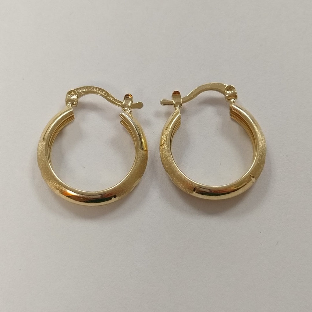 ARETES TEJIDO ARRACADA SATINADA 14K 2.5 GR (NUEVO)
