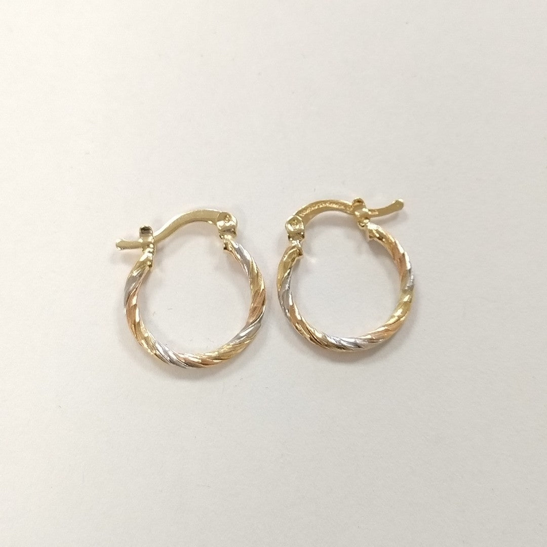 ARETES ARRACADAS COMBINADAS 14K 2 GR (NUEVO)