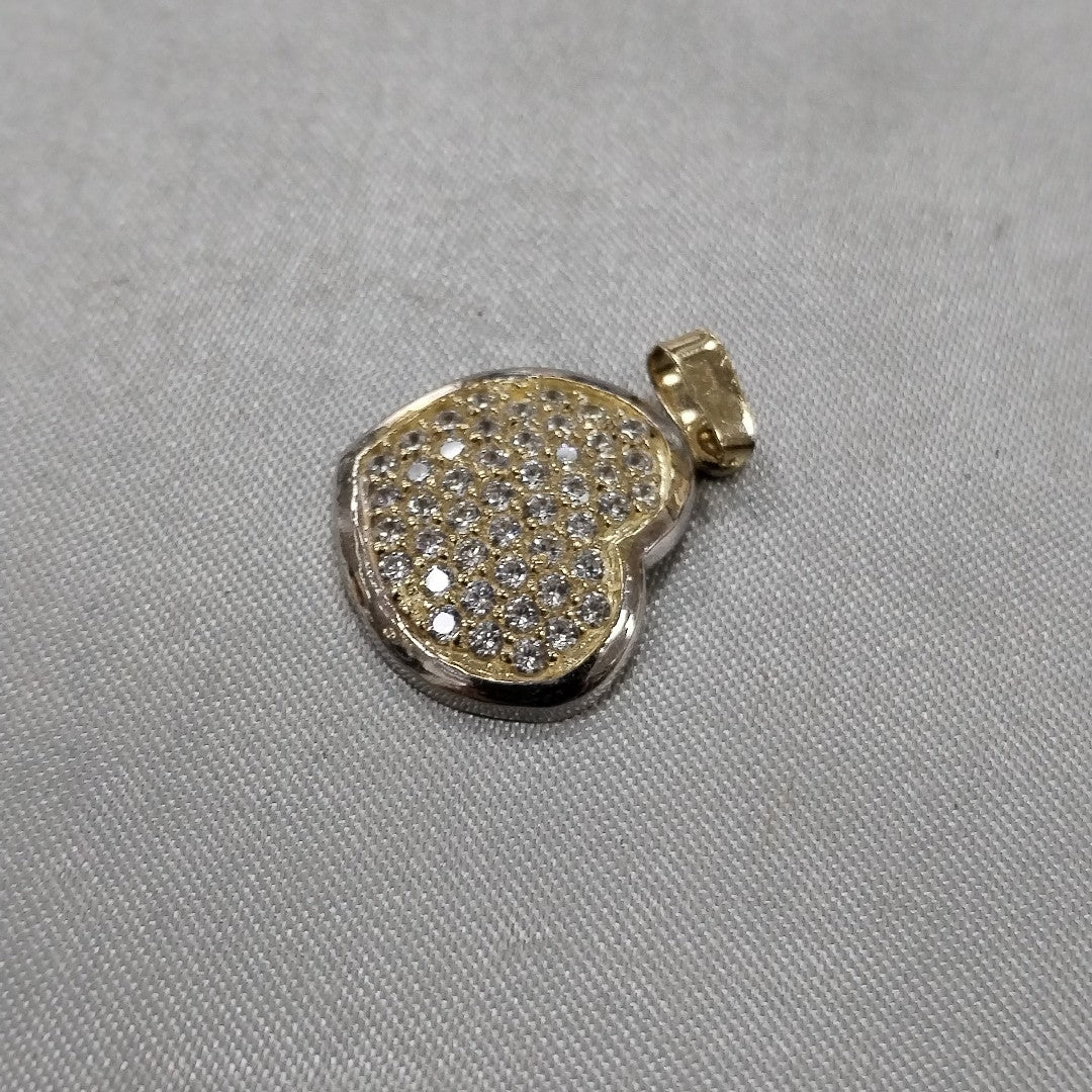 DIJE CORAZON CON CIRCONIAS 14K 1.8 GR (NUEVO)