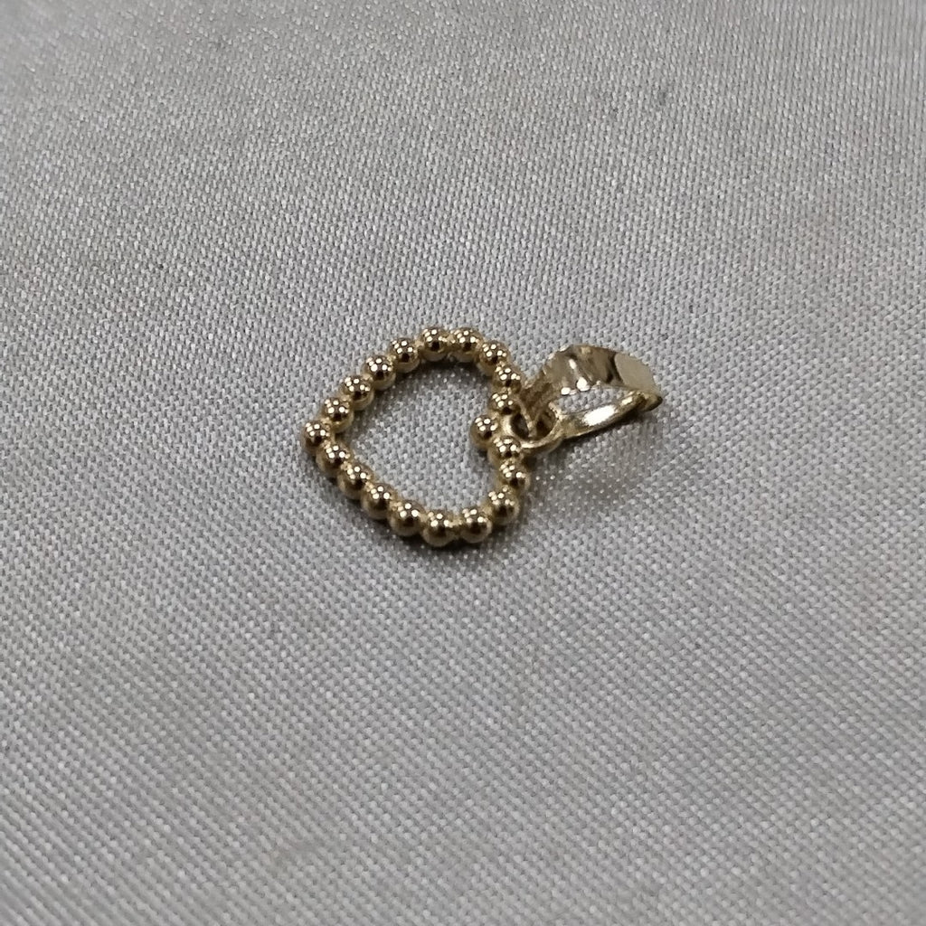 DIJE CORAZON CON CIRCONIAS 10K 0.5 GR (NUEVO)