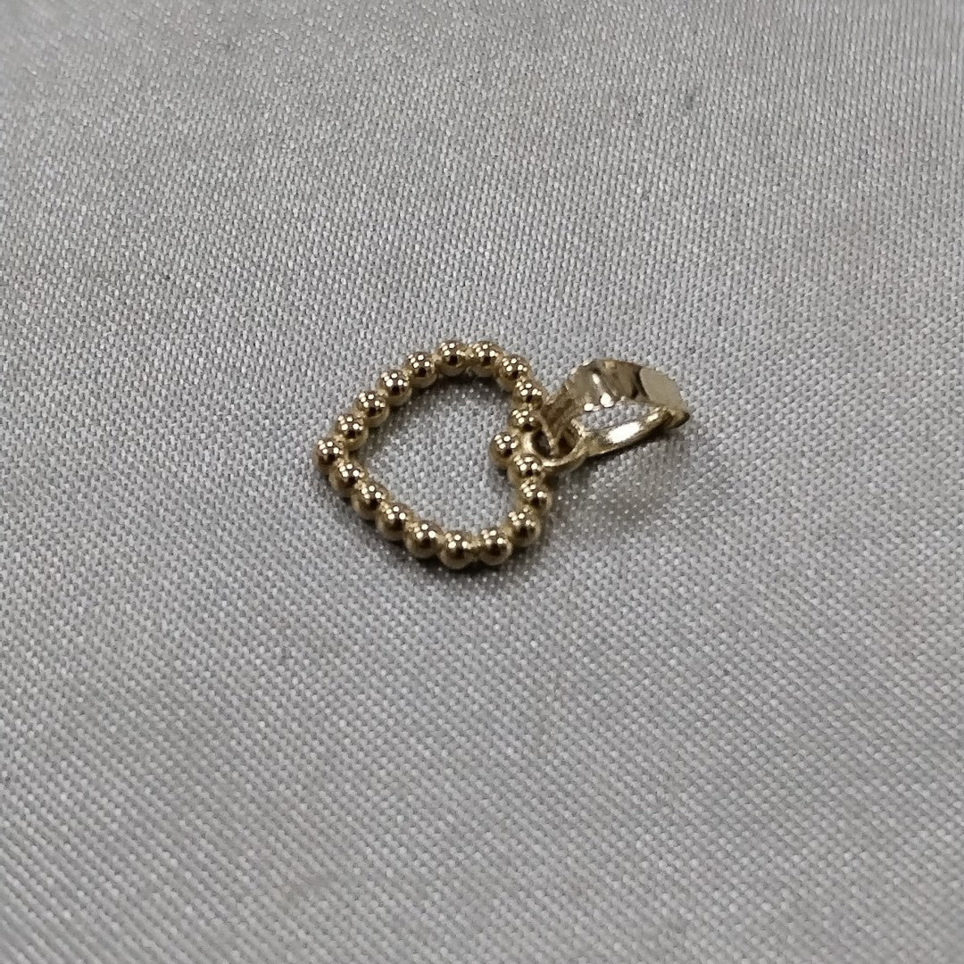DIJE CORAZON CON CIRCONIAS 10K 0.5 GR (NUEVO)