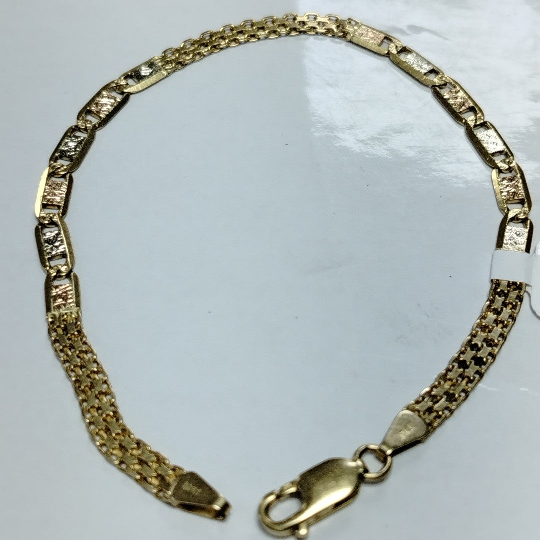 PULSERA ORO COMBINADO 14 K 7,40 GRMS (SEMINUEVO)