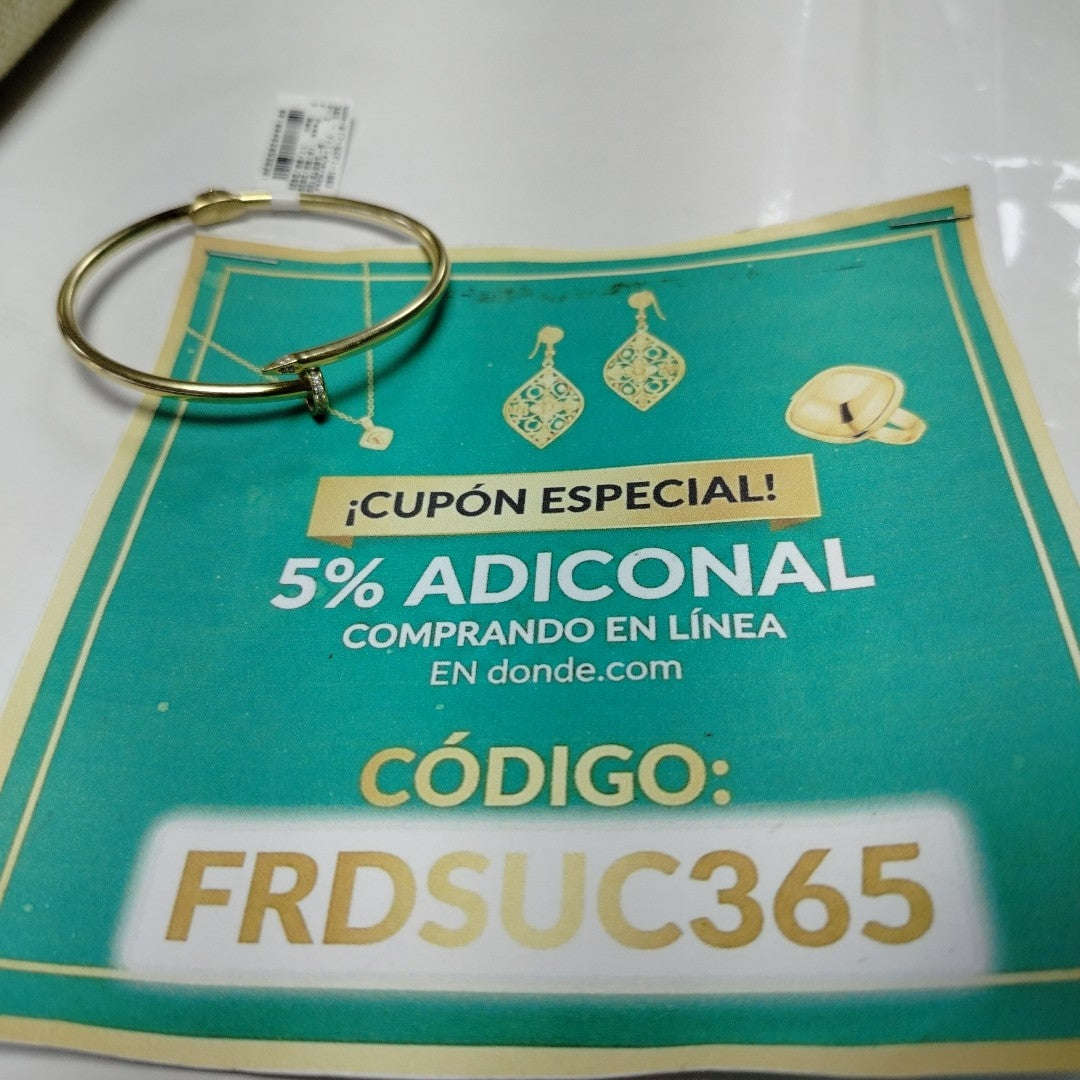PULSERA RIGIDA ORO 10 K 7.7 GRMS (SEMINUEVO)