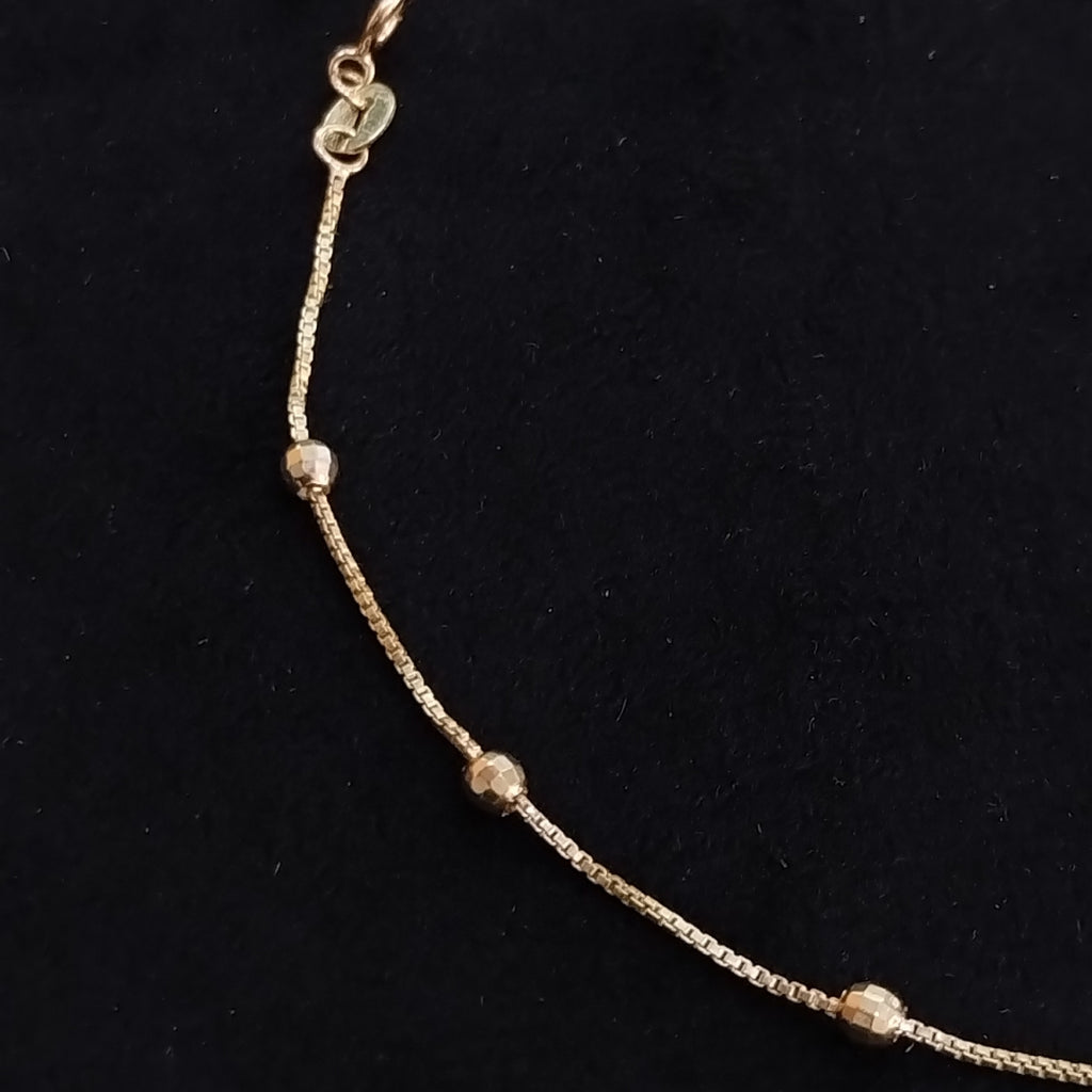 PULSERA ESPECIAL CON BOLITAS 14K 18 CM 1.4 GR (NUEVO)