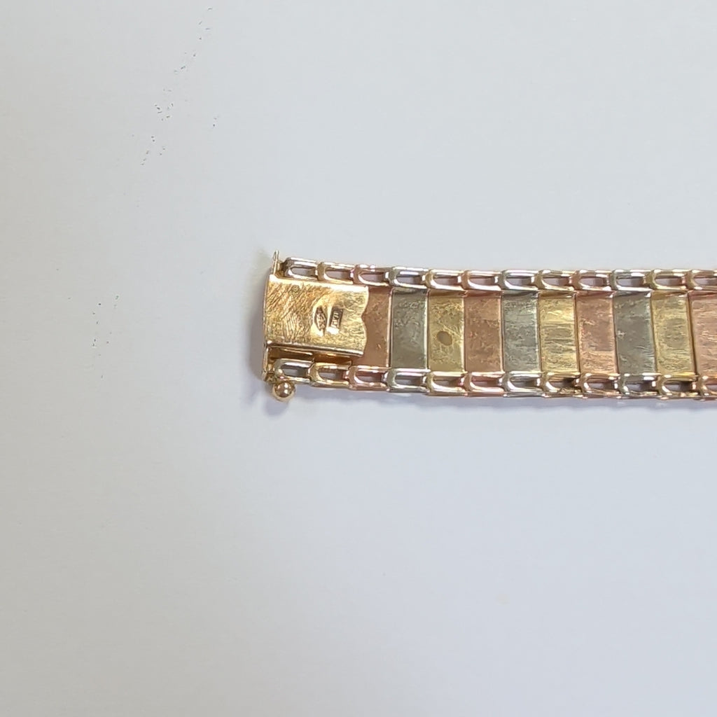 BRAZALETE ORO, ORO COMBINADO 14 K 12.8 GRMS (SEMINUEVO)
