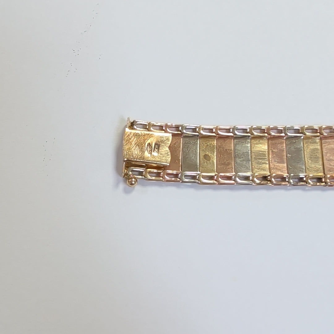 BRAZALETE ORO, ORO COMBINADO 14 K 12.8 GRMS (SEMINUEVO)