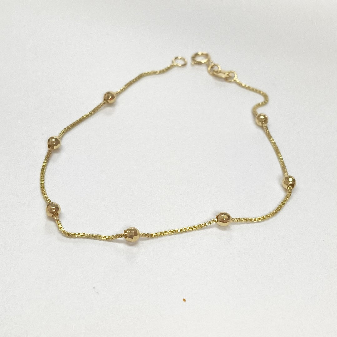 PULSERA ESPECIAL CON BOLITAS 14K 18 CM 1.4 GR (NUEVO)