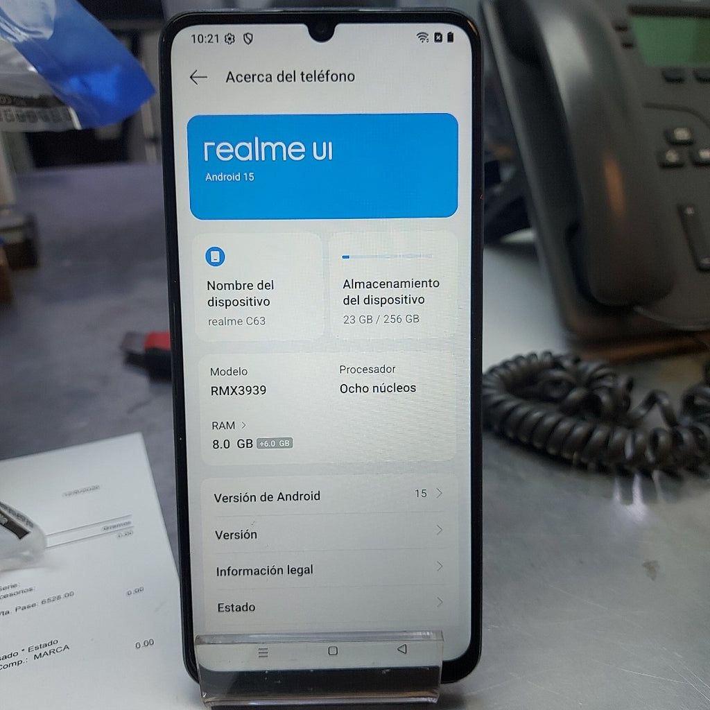 CELULAR REALME C63 RMX3939 (2024) 256 GB 8 GB RAM (SEMINUEVO)