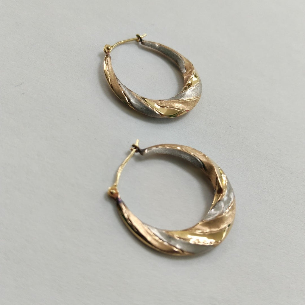 ARRACADAS PAR ORO, ORO COMBINADO 14 K 1.3 GRMS (SEMINUEVO)