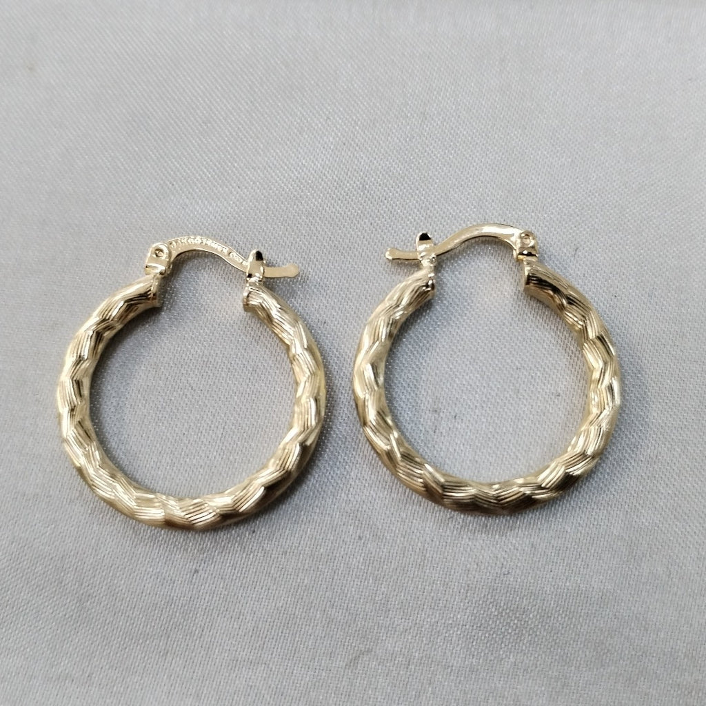 ARETES TEJIDO ARRACADA LABRADA 14K 2.8 GR (NUEVO)