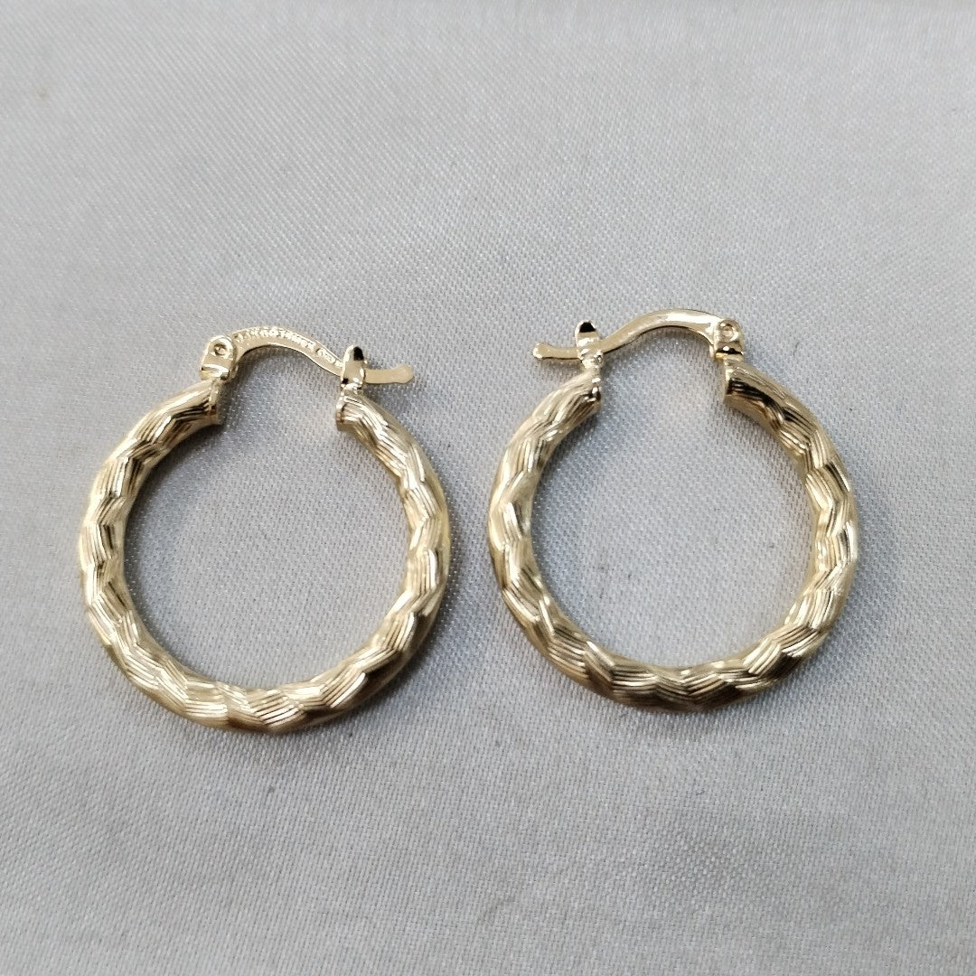 ARETES TEJIDO ARRACADA LABRADA 14K 2.8 GR (NUEVO)