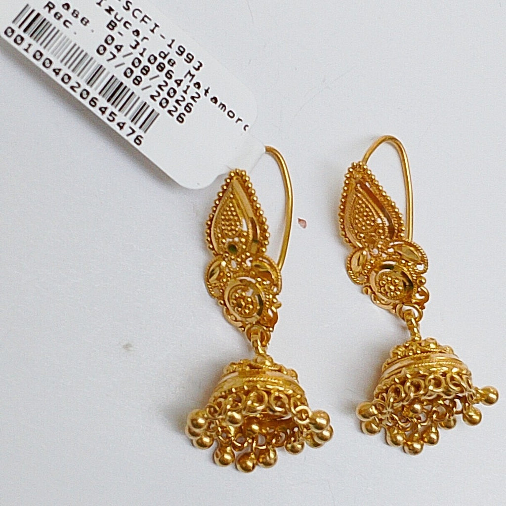 ARETES PAR ORO 21 K 8.4 GRMS (SEMINUEVO)
