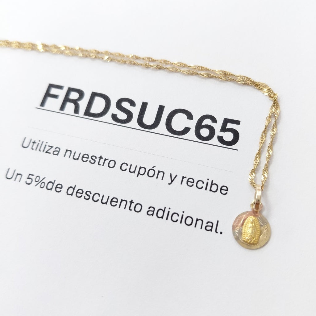 CADENA, MEDALLA RELIGIOSA ORO 10 K 1.3 GRMS (SEMINUEVO)