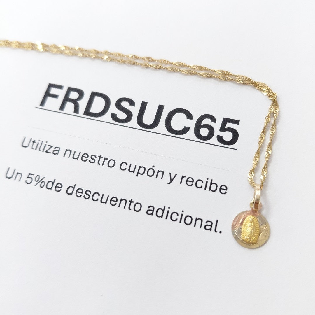 CADENA, MEDALLA RELIGIOSA ORO 10 K 1.3 GRMS (SEMINUEVO)