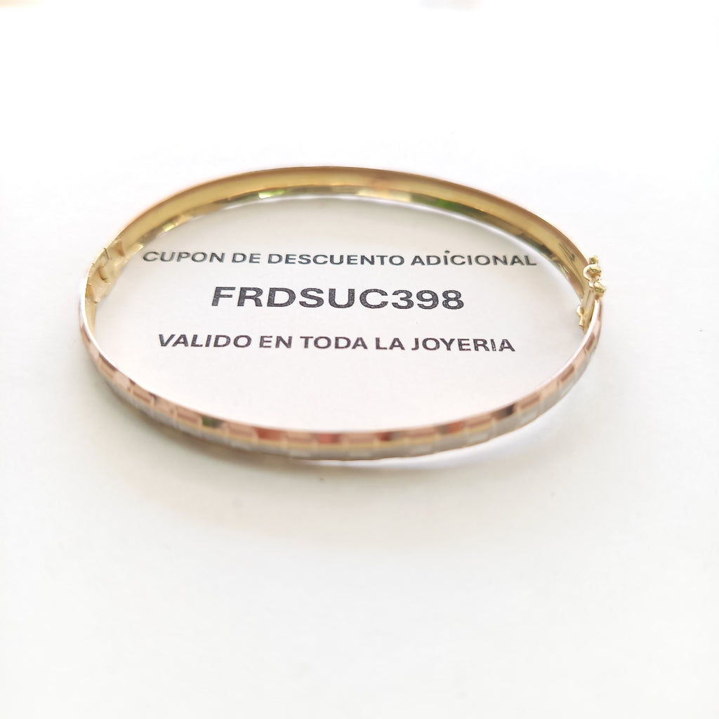 PULSERA RIGIDA ORO, ORO COMBINADO 10 K 6.3 GRMS (SEMINUEVO)