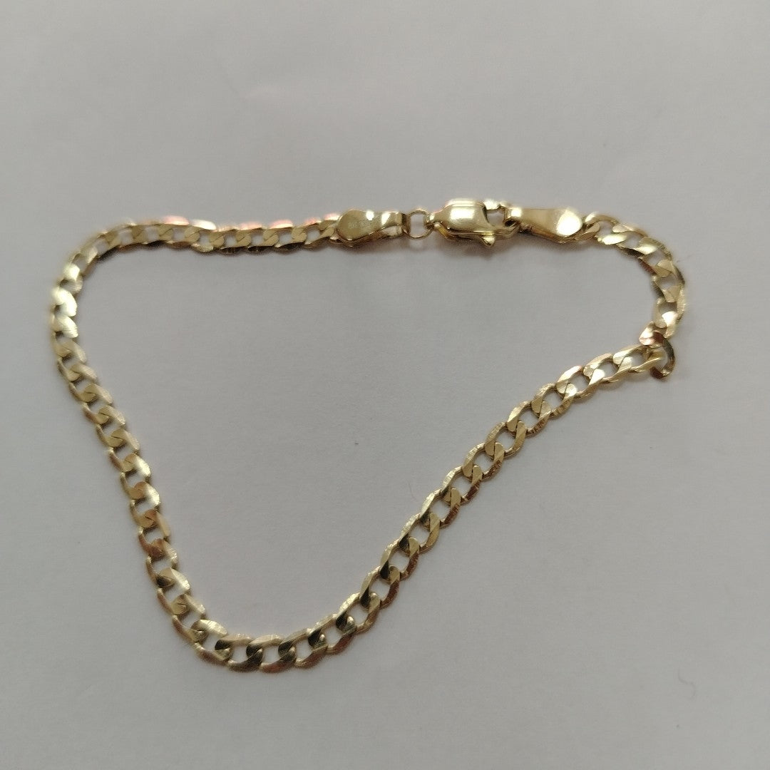 PULSERA TEJIDO BARBADA 14K 18 CM 3.2 GR (NUEVO)