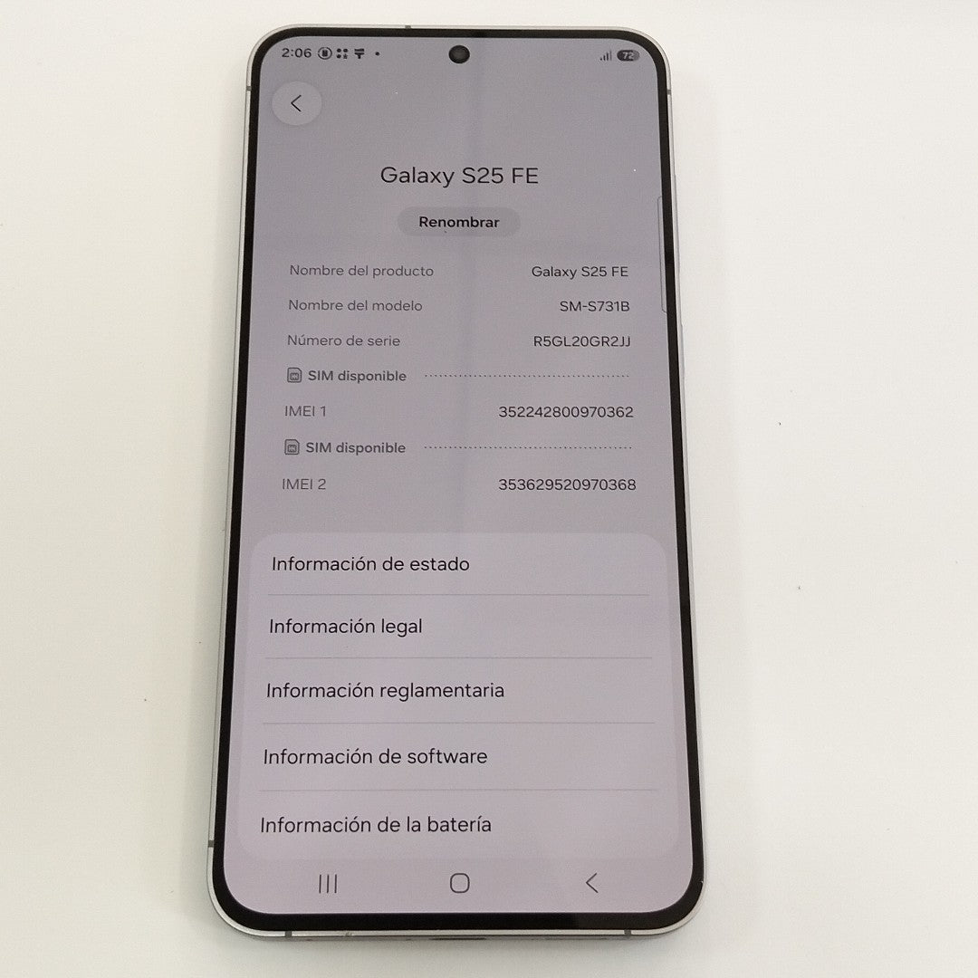 CELULAR SAMSUNG GALAXY S25 FE SM-S731B (2025) 128 GB 8 GB RAM (SEMINUEVO)