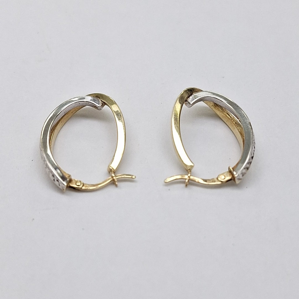ARRACADAS PAR ORO COMBINADO 14 K 2.4 GRMS (SEMINUEVO)