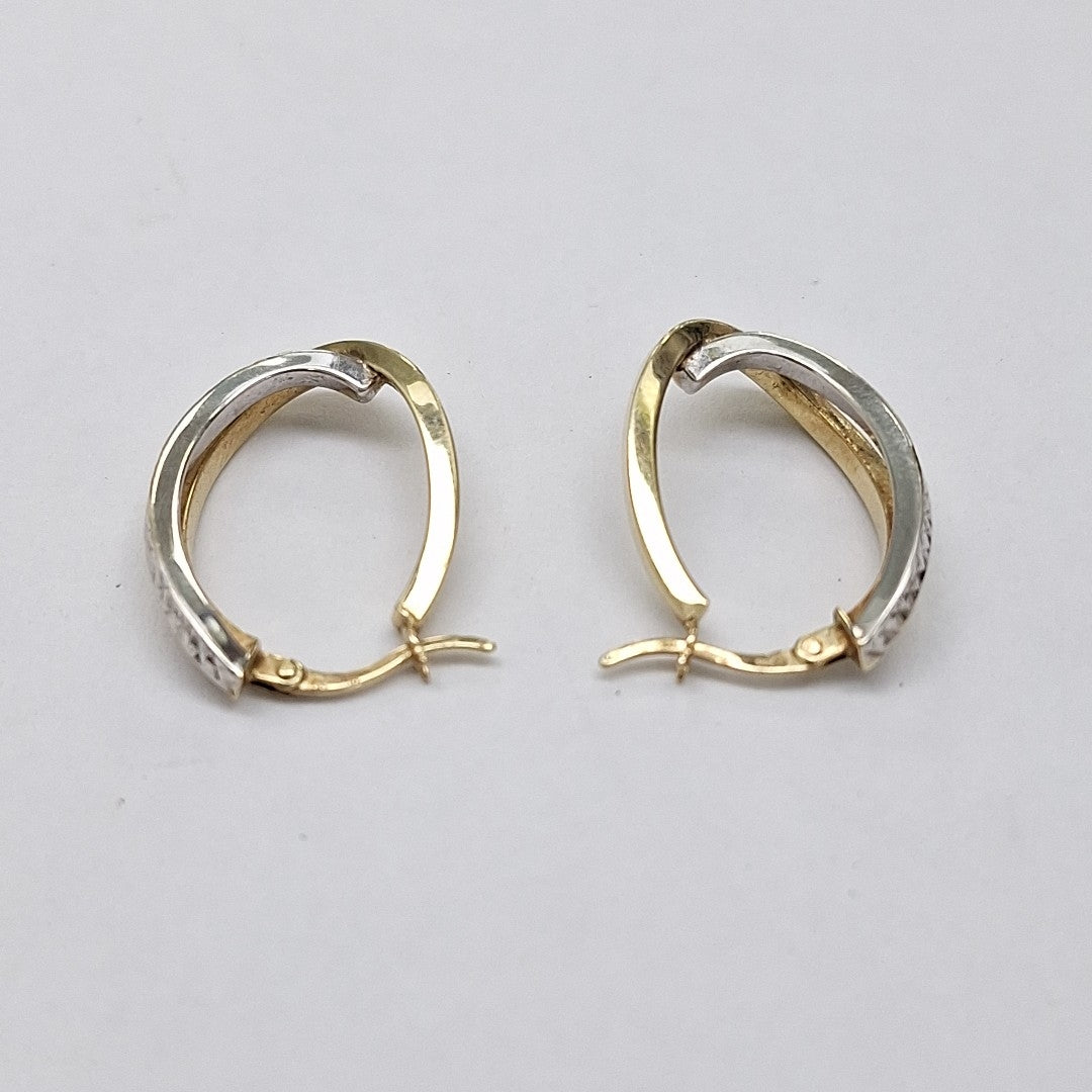 ARRACADAS PAR ORO COMBINADO 14 K 2.4 GRMS (SEMINUEVO)