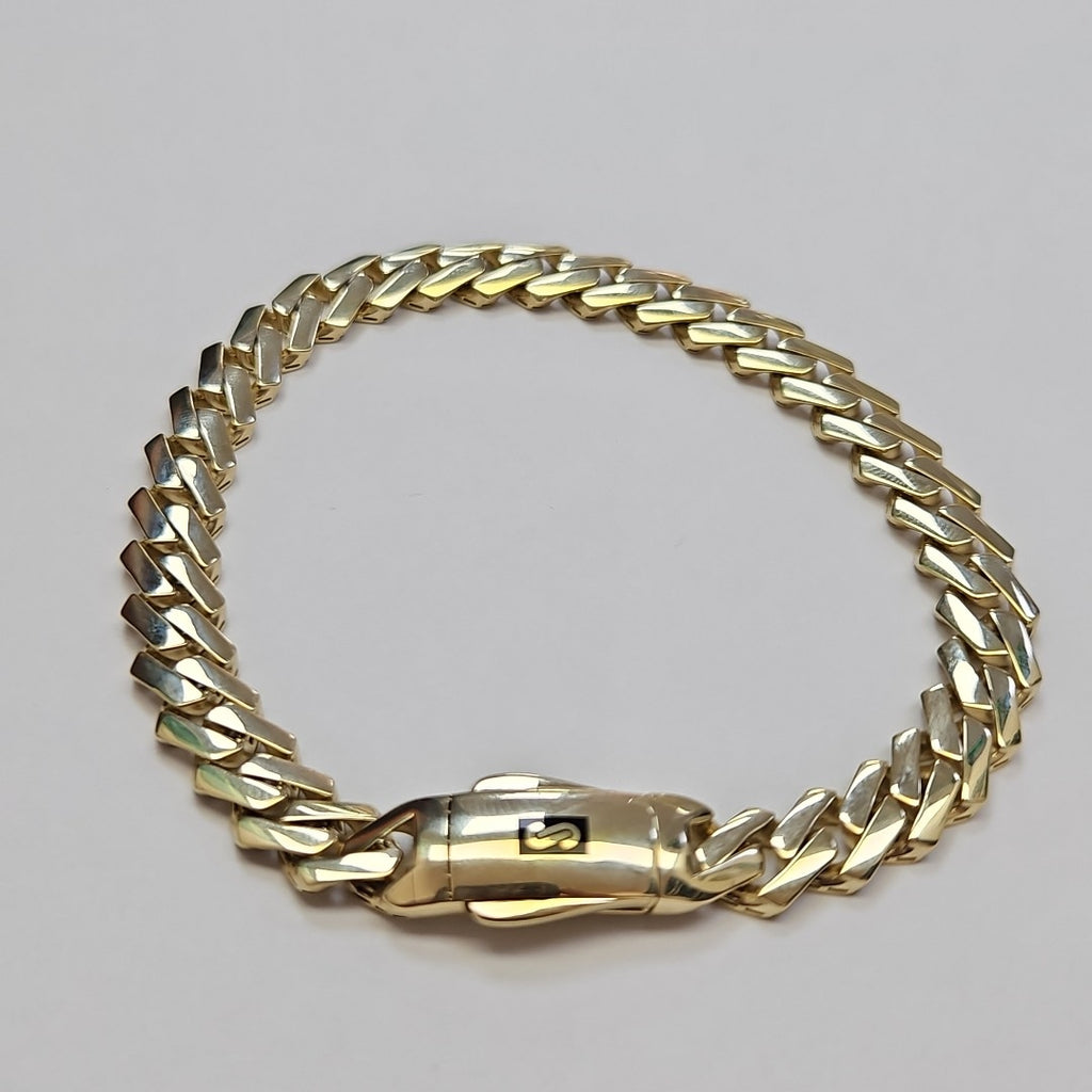 PULSERA CABALLERO MONACO ORO 10K 9.4 (NUEVO)