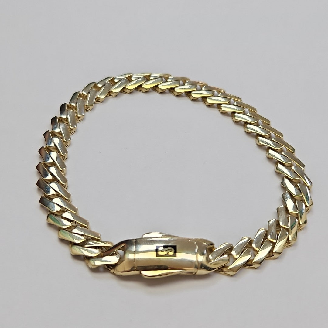 PULSERA CABALLERO MONACO ORO 10K 9.4 (NUEVO)