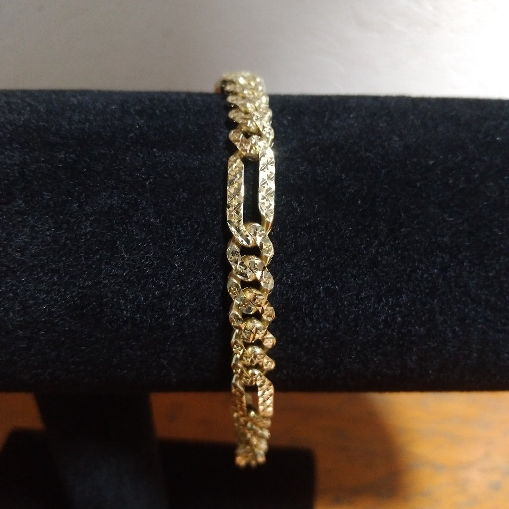 PULSERA CABALLERO MONACO ORO 10K 7.1 (NUEVO)