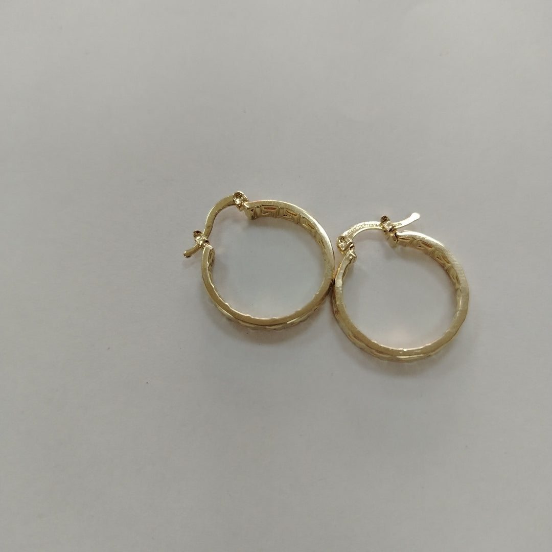 ARETES TEJIDO ARRACADAS TIPO GRECAS 14K 2.2 GR (NUEVO)