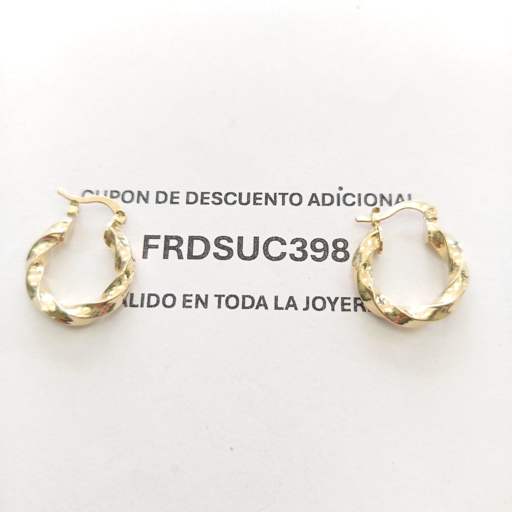 ARETES ARRACADA TORZAL 14K 1.9 GR (NUEVO)