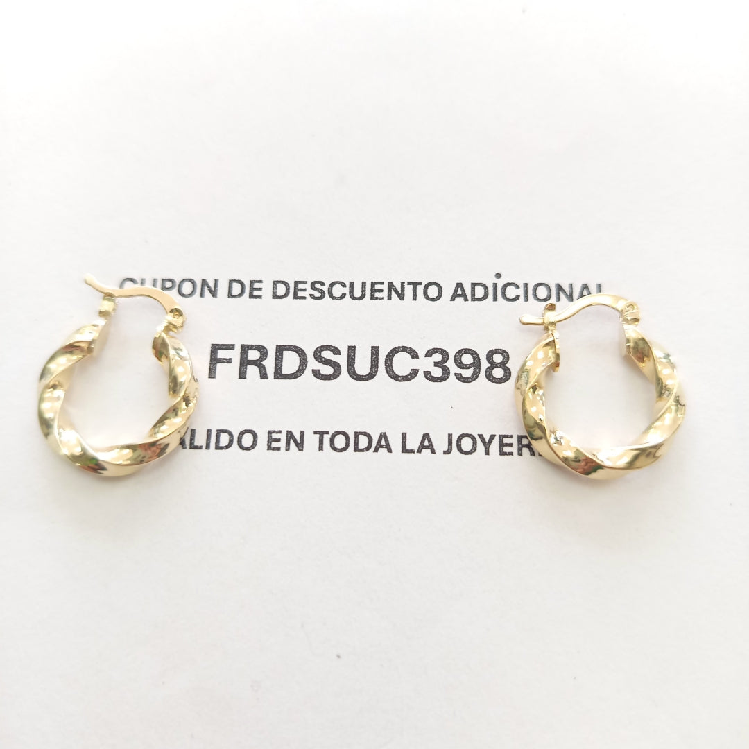 ARETES ARRACADA TORZAL 14K 1.9 GR (NUEVO)