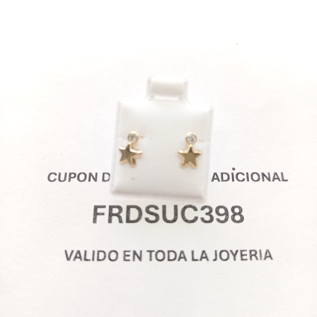 BROQUELES BROQUEL FIG ESTRELLA C CIRCONIA 14K 0.2603 GR (NUEVO)
