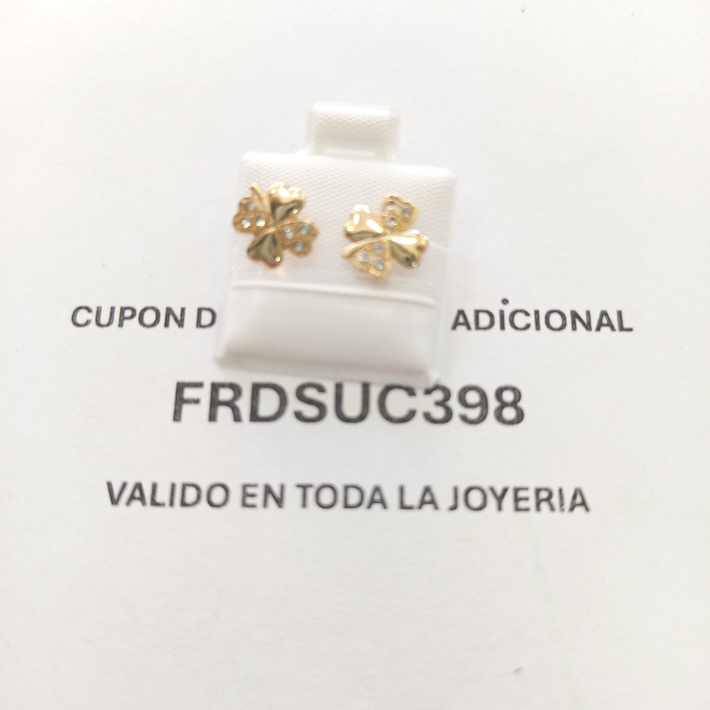 BROQUELES BROQUEL FIG TREBOL 14K 0.2851 GR (NUEVO)
