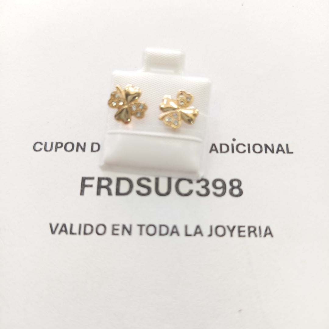 BROQUELES BROQUEL FIG TREBOL 14K 0.2851 GR (NUEVO)