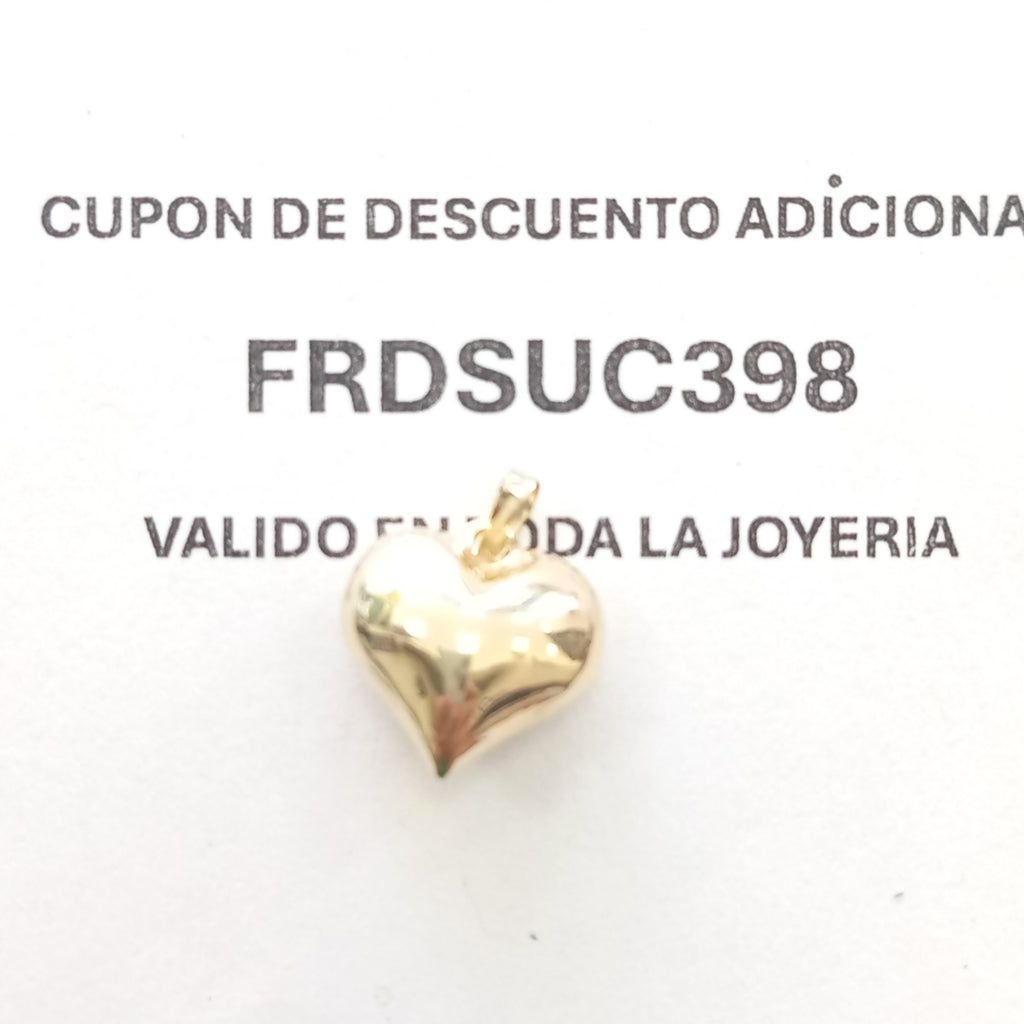 DIJE TEJIDO CORAZON LISO 14K 1.4 GR (NUEVO)
