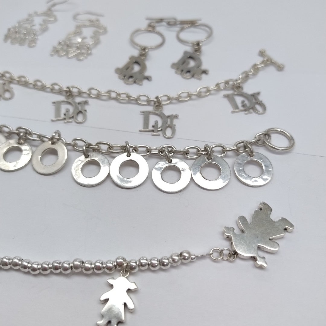 ARETES PAR, PULSERA PLATA 66.6 GRMS (SEMINUEVO)