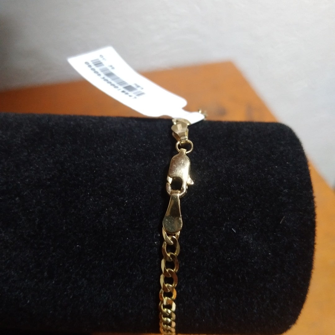 PULSERA TEJIDO BARBADA 14K 18 CM 3.2 GR (NUEVO)
