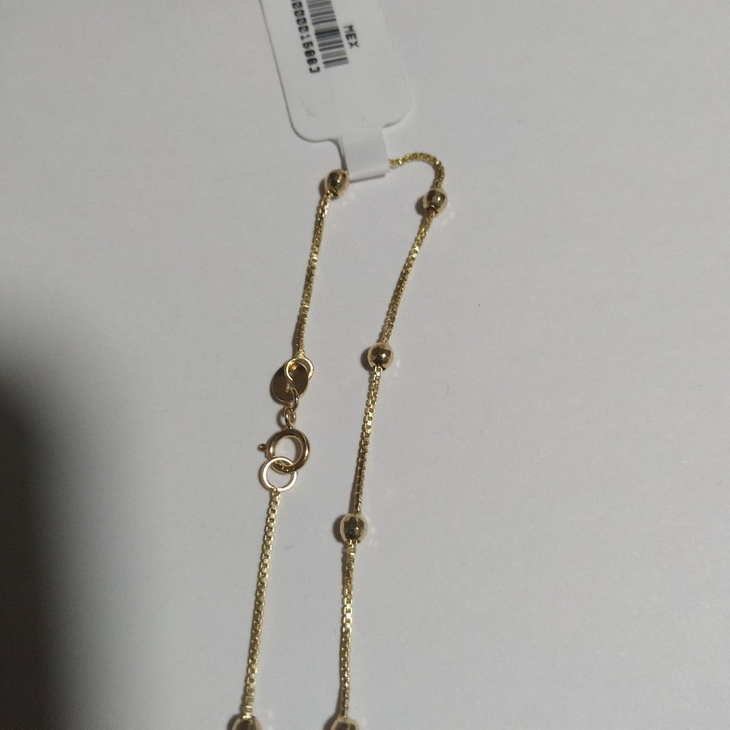 PULSERA ESPECIAL CON BOLITAS 14K 18 CM 1.4 GR (NUEVO)