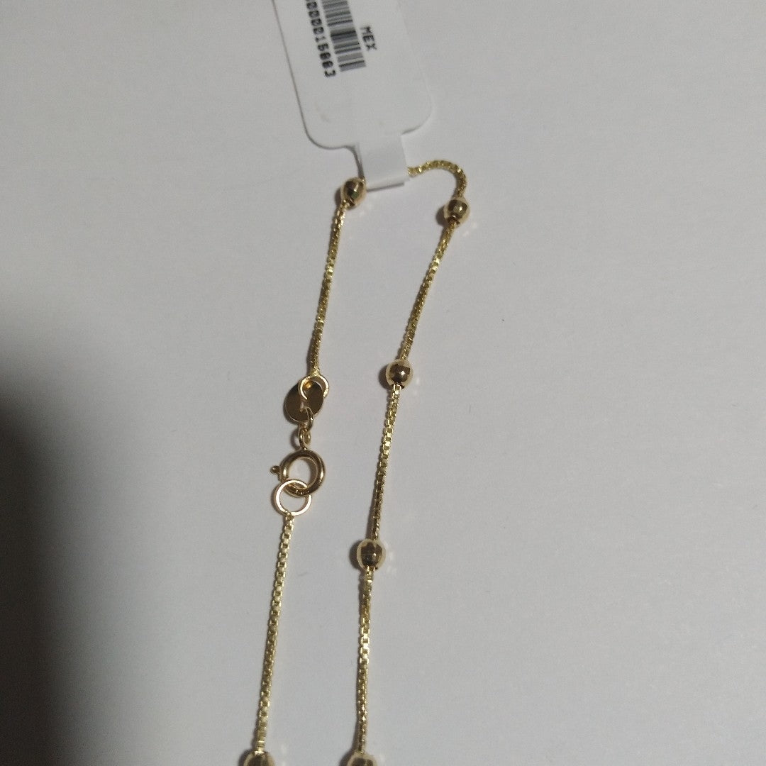 PULSERA ESPECIAL CON BOLITAS 14K 18 CM 1.4 GR (NUEVO)
