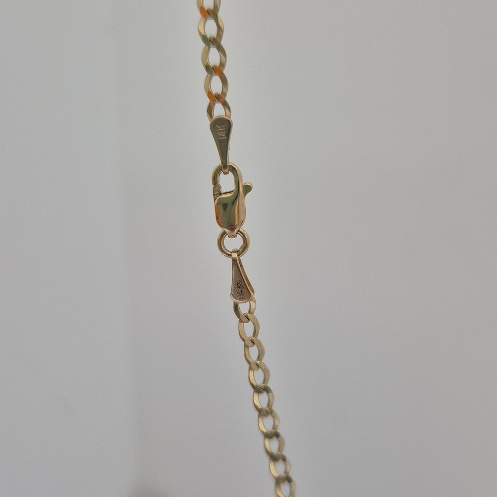 CADENAS TEJIDO BARBADA ORO 14K 60 CM 5.4 GR (NUEVO)