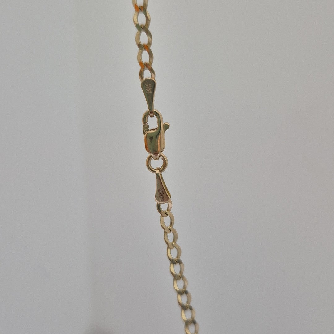 CADENAS TEJIDO BARBADA ORO 14K 60 CM 5.4 GR (NUEVO)