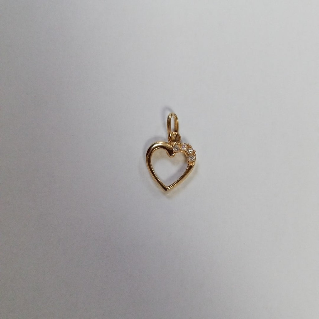 DIJE CORAZON CON CIRCONIAS 14K 1.4 GR (NUEVO)