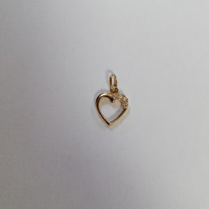 DIJE CORAZON CON CIRCONIAS 14K 1.4 GR (NUEVO)