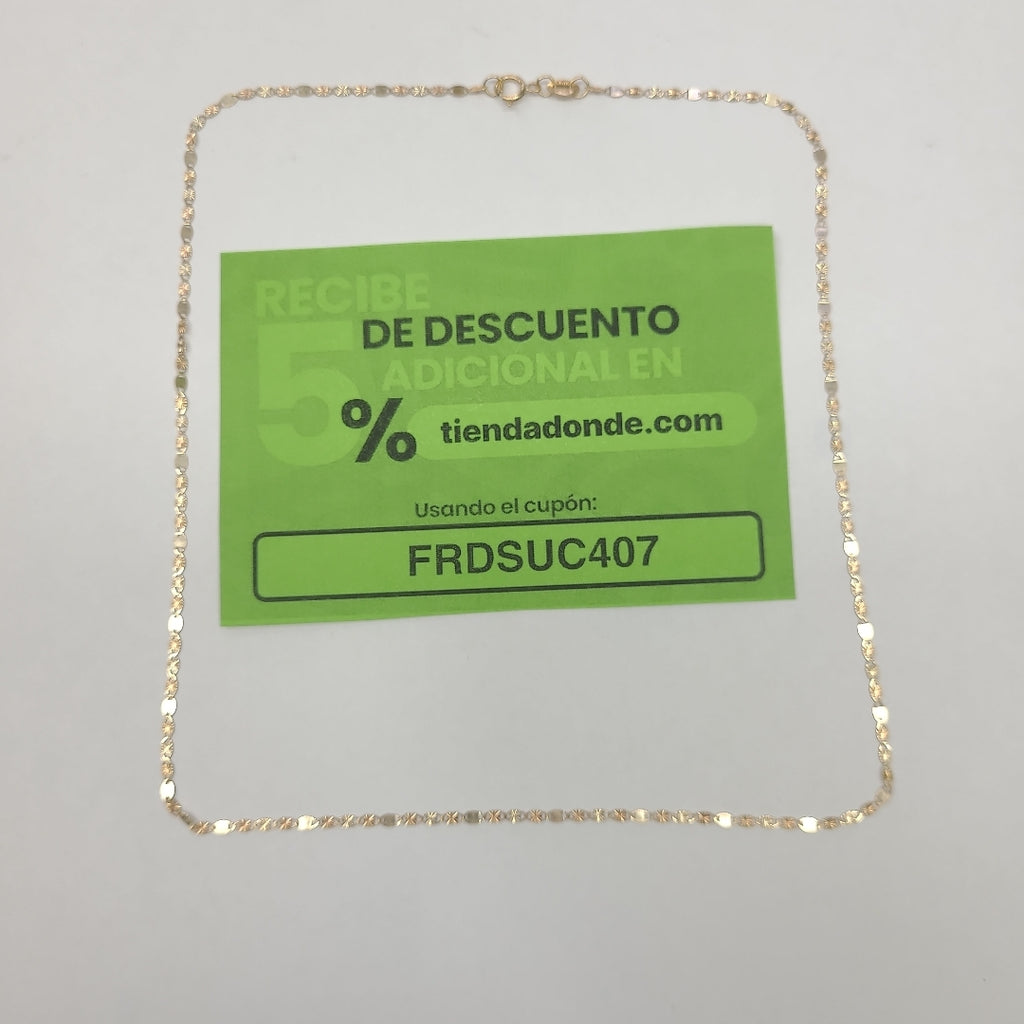 CADENAS TEJIDO GUCHI ORO 10K 40 A 45 CM 1.4 GR (NUEVO)