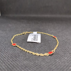PULSERA ESPECIAL CON CORAZONES 14K 18 CM 1.4 GR (NUEVO)
