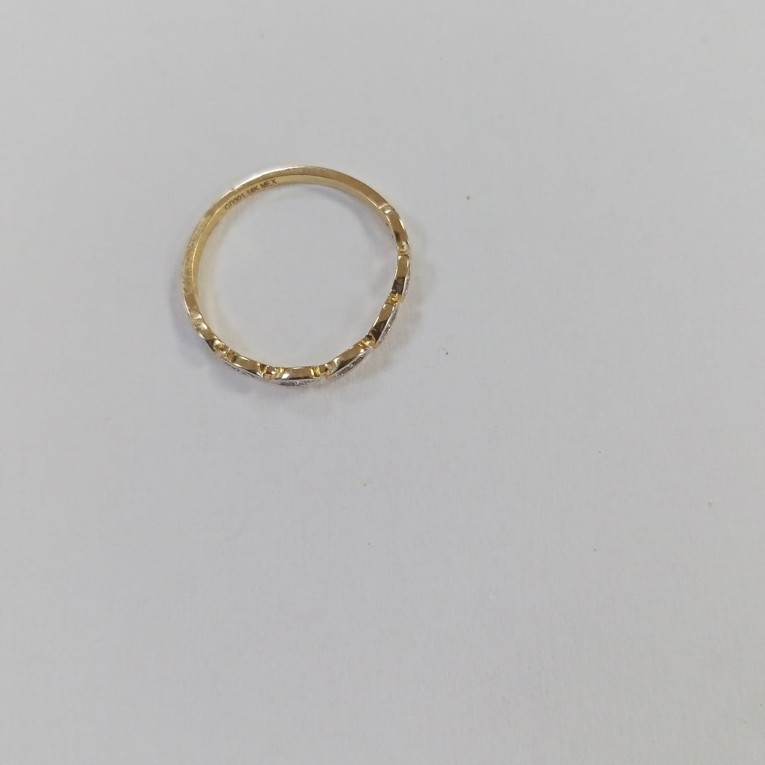 ANILLO ANILLITO FIG C CIRCONIAS 14K 6.5 TALLA 1.1 GR (NUEVO)